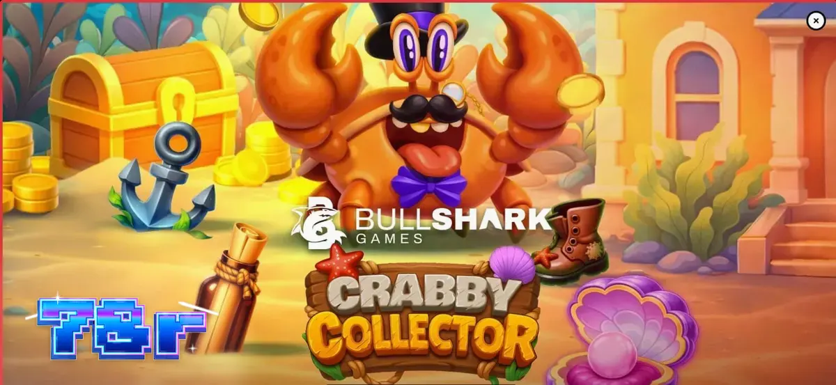 O caranguejo elegante do jogo Crabby Collector em um cenário subaquático vibrante.